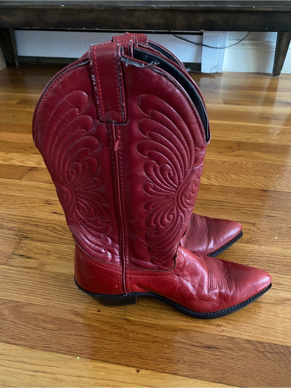 Abilene Boot Co. Red Leather Western Women's Cowboy Boots